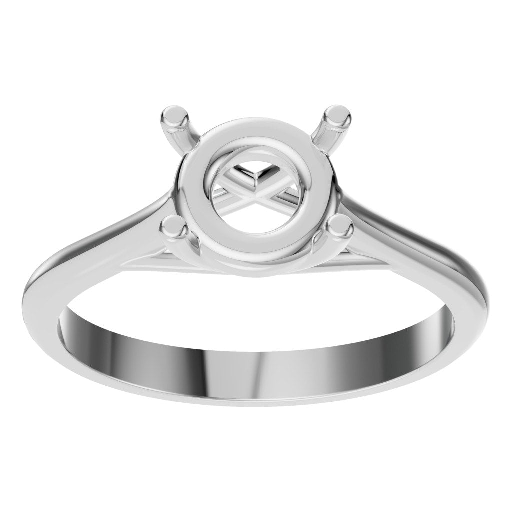 RI-5419 White Gold Ring UNSET - Front View