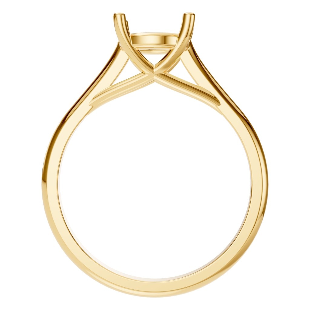 RI-5419 Yellow Gold Ring UNSET - Top View
