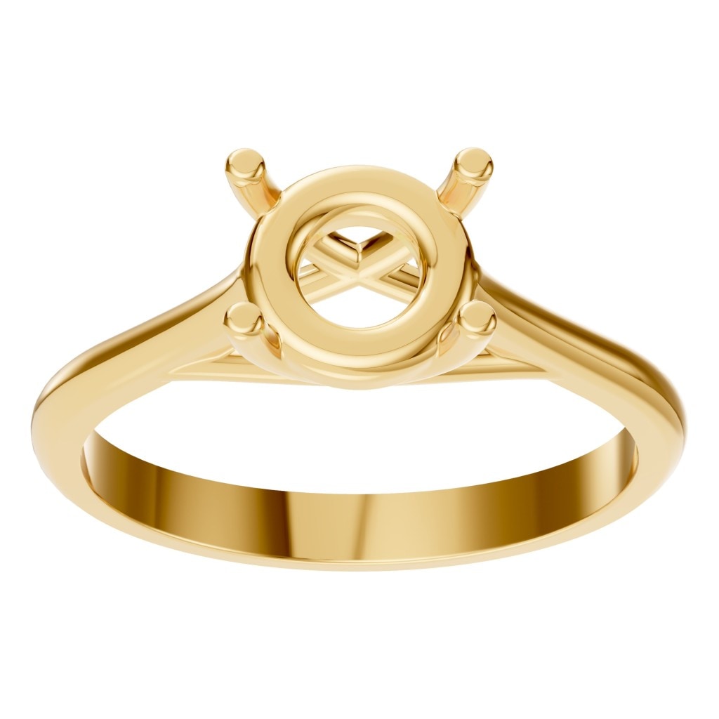 RI-5419 Yellow Gold Ring UNSET - Front View