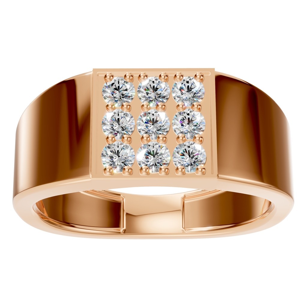 RI-5422 Rose Gold Ring SET - Front View