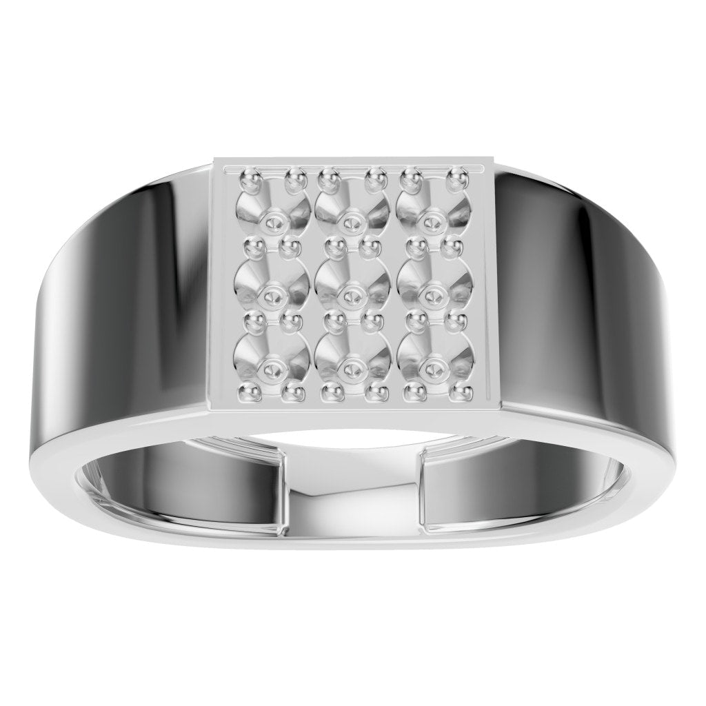 RI-5422 White Gold Ring UNSET - Front View