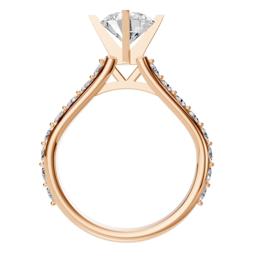 RI-5525 Rose Gold Ring SET - Top View