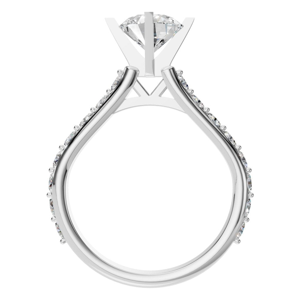 RI-5525 White Gold Ring SET - Top View