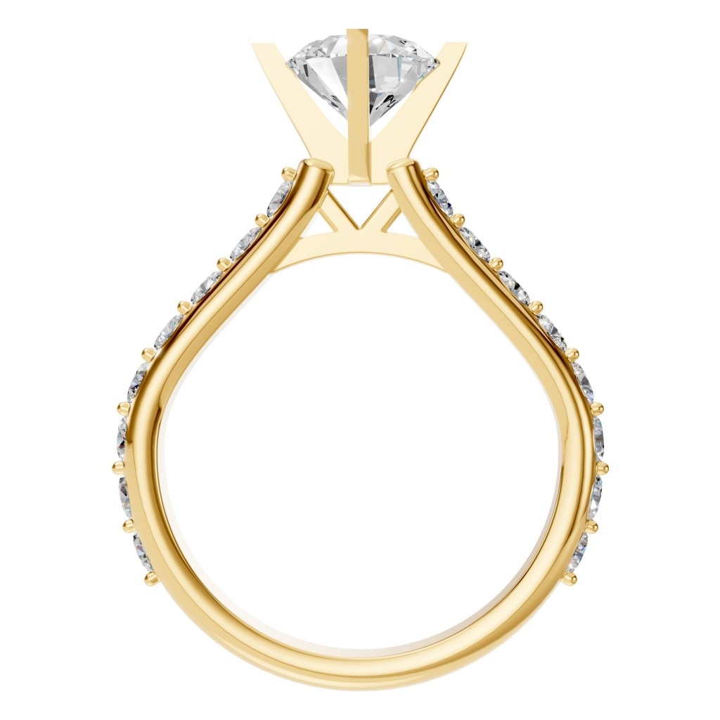 RI-5525 Yellow Gold Ring SET - Top View