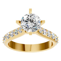 RI-5525 Yellow Gold Ring SET - Front View
