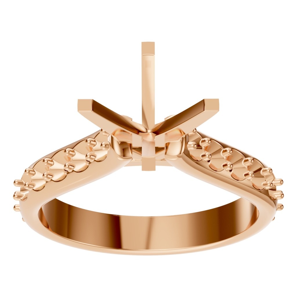RI-5525 Rose Gold Ring UNSET - Front View