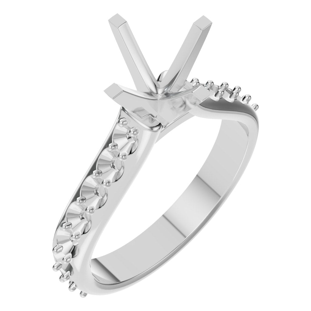 RI-5525 White Gold Ring UNSET - Main View
