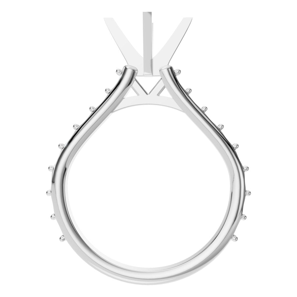 RI-5525 White Gold Ring UNSET - Top View