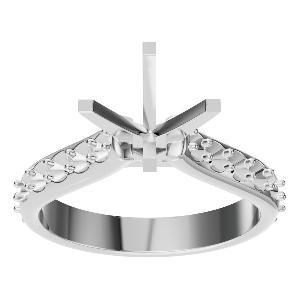 RI-5525 White Gold Ring UNSET - Front View