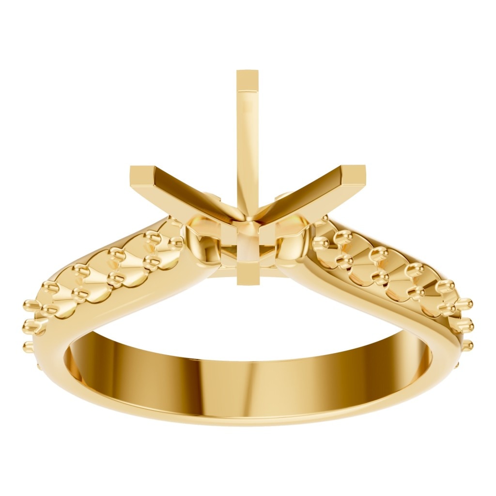 RI-5525 Yellow Gold Ring UNSET - Front View