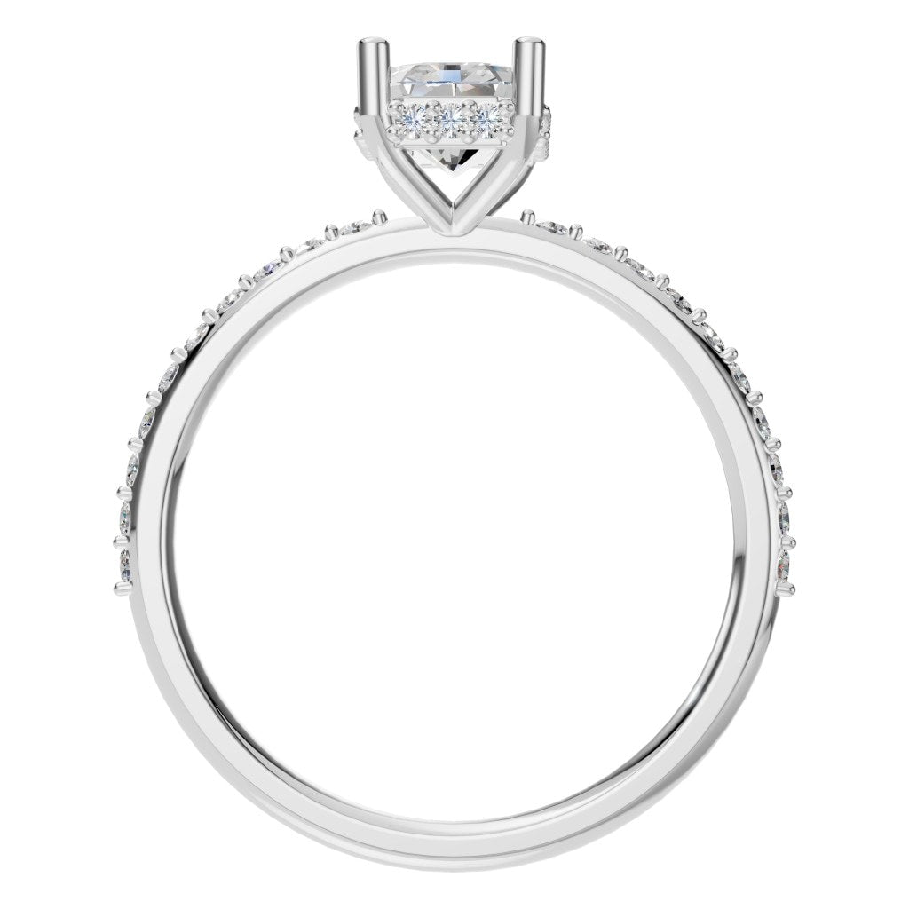 RI-5538 White Gold Ring SET - Top View