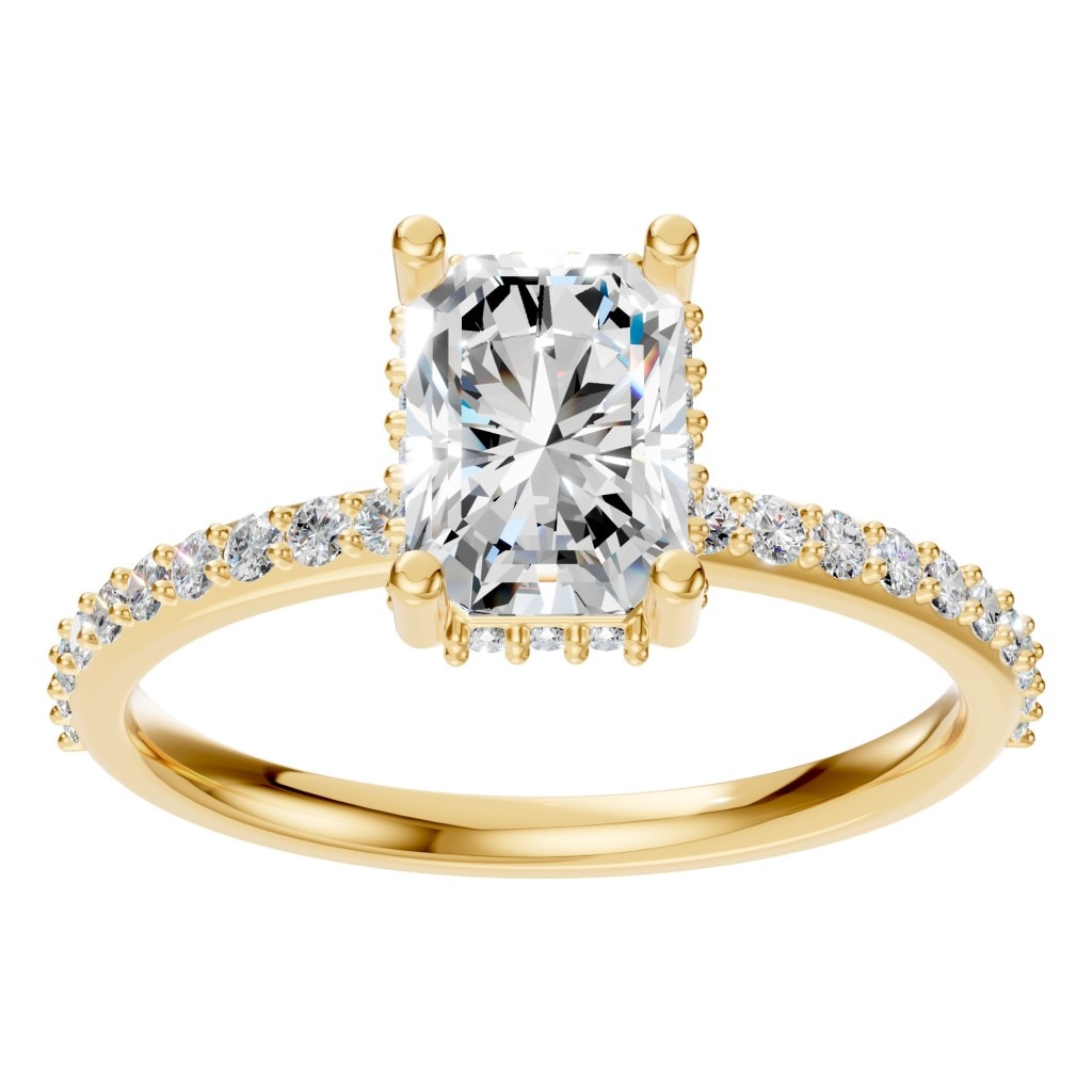 RI-5538 Yellow Gold Ring SET - Front View
