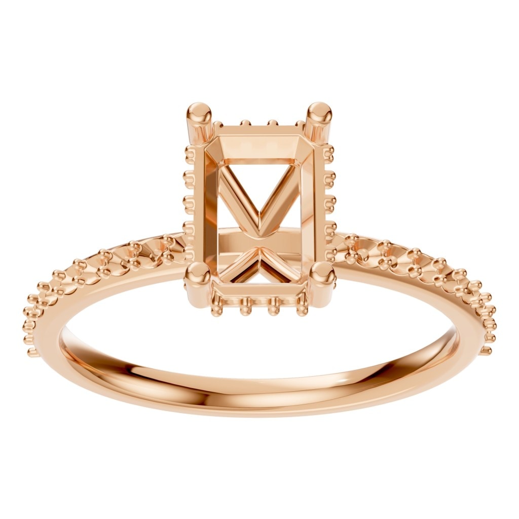 RI-5538 Rose Gold Ring UNSET - Front View
