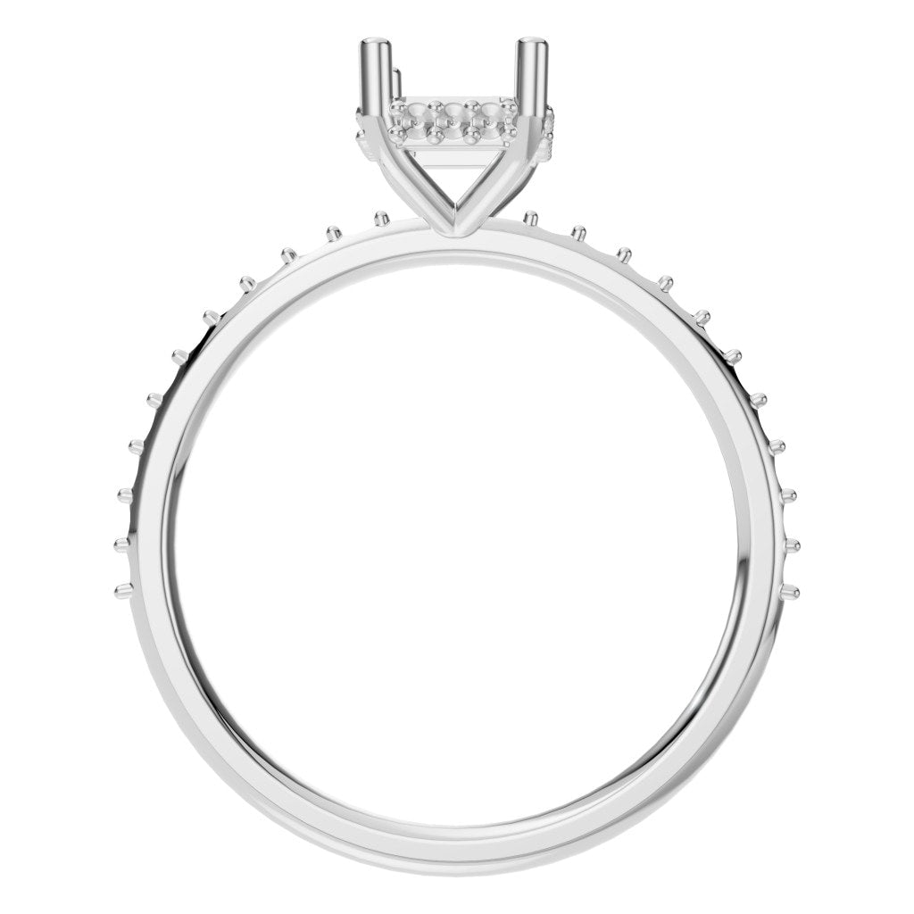 RI-5538 White Gold Ring UNSET - Top View