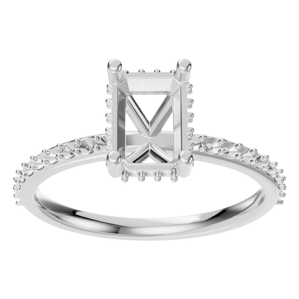 RI-5538 White Gold Ring UNSET - Front View