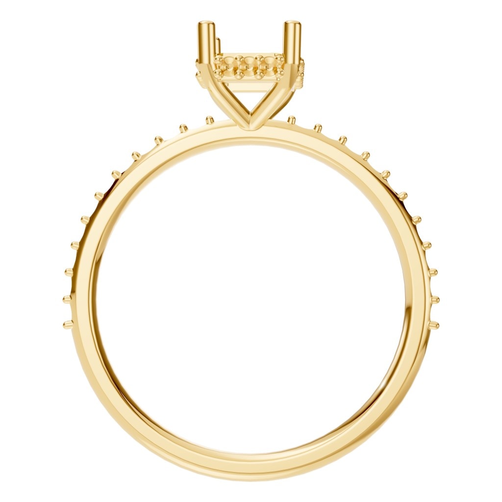 RI-5538 Yellow Gold Ring UNSET - Top View