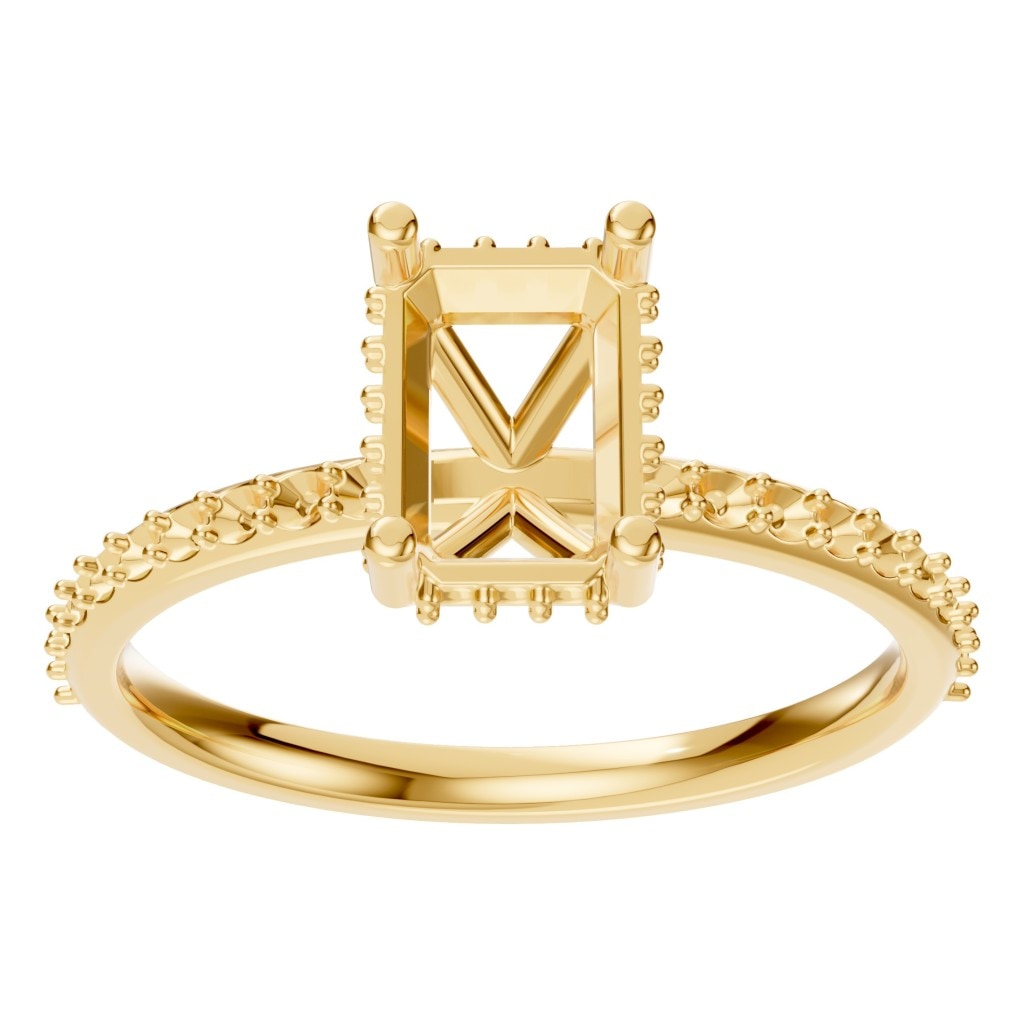 RI-5538 Yellow Gold Ring UNSET - Front View
