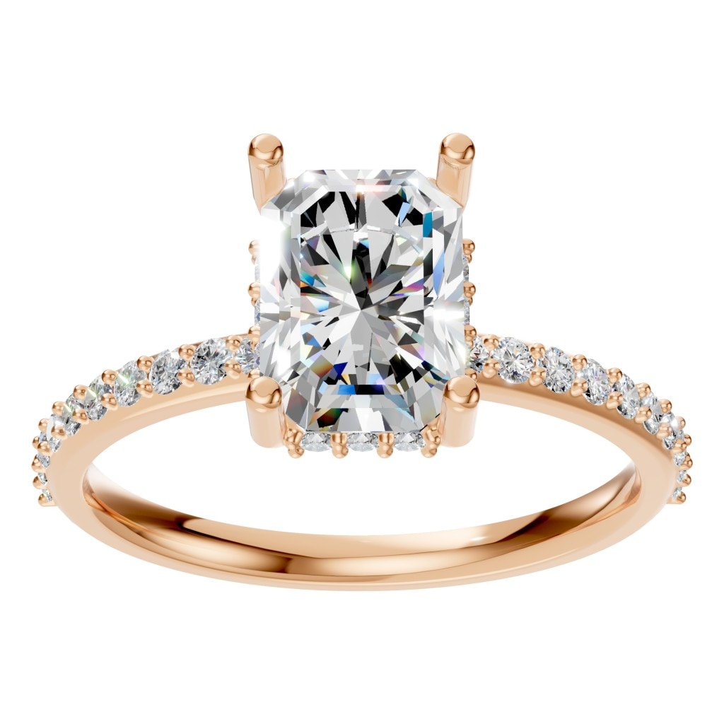 RI-5538 Rose Gold Ring SET - Front View