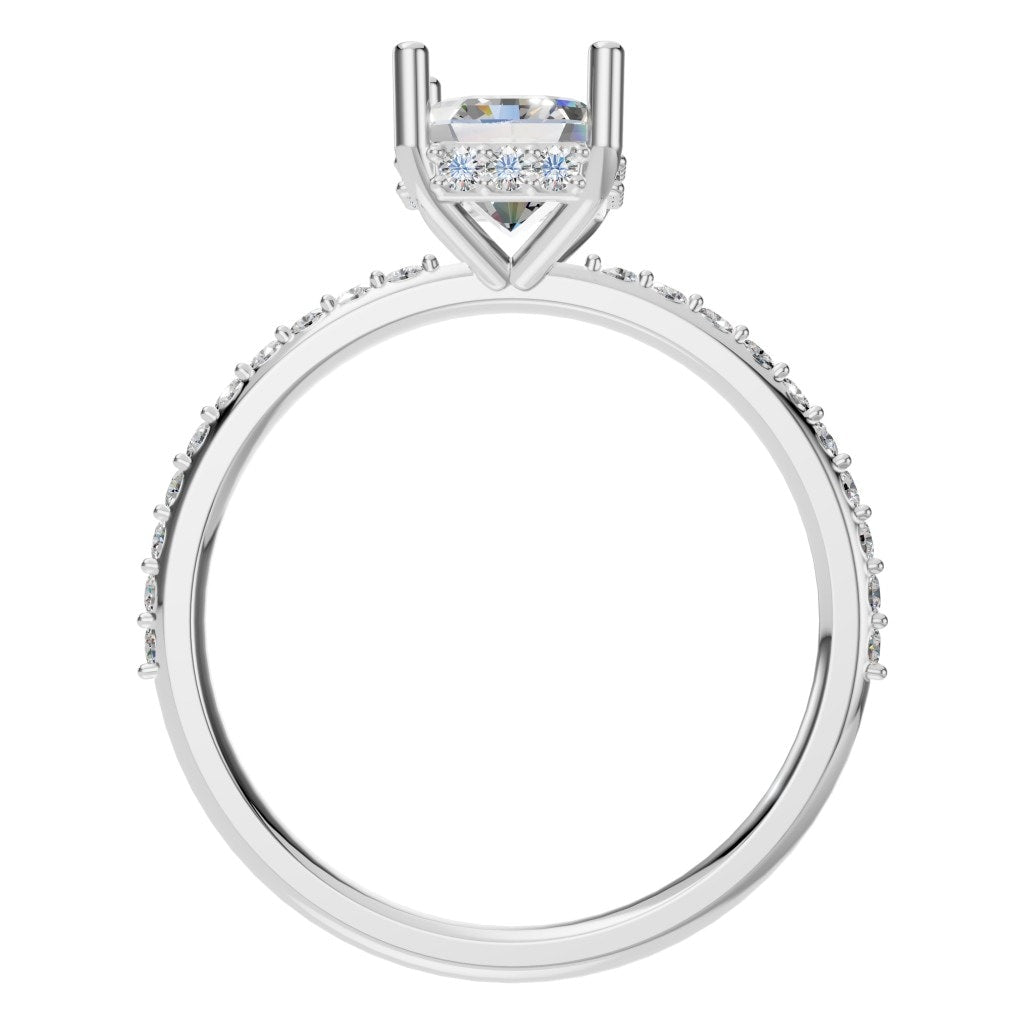 RI-5538 White Gold Ring SET - Top View