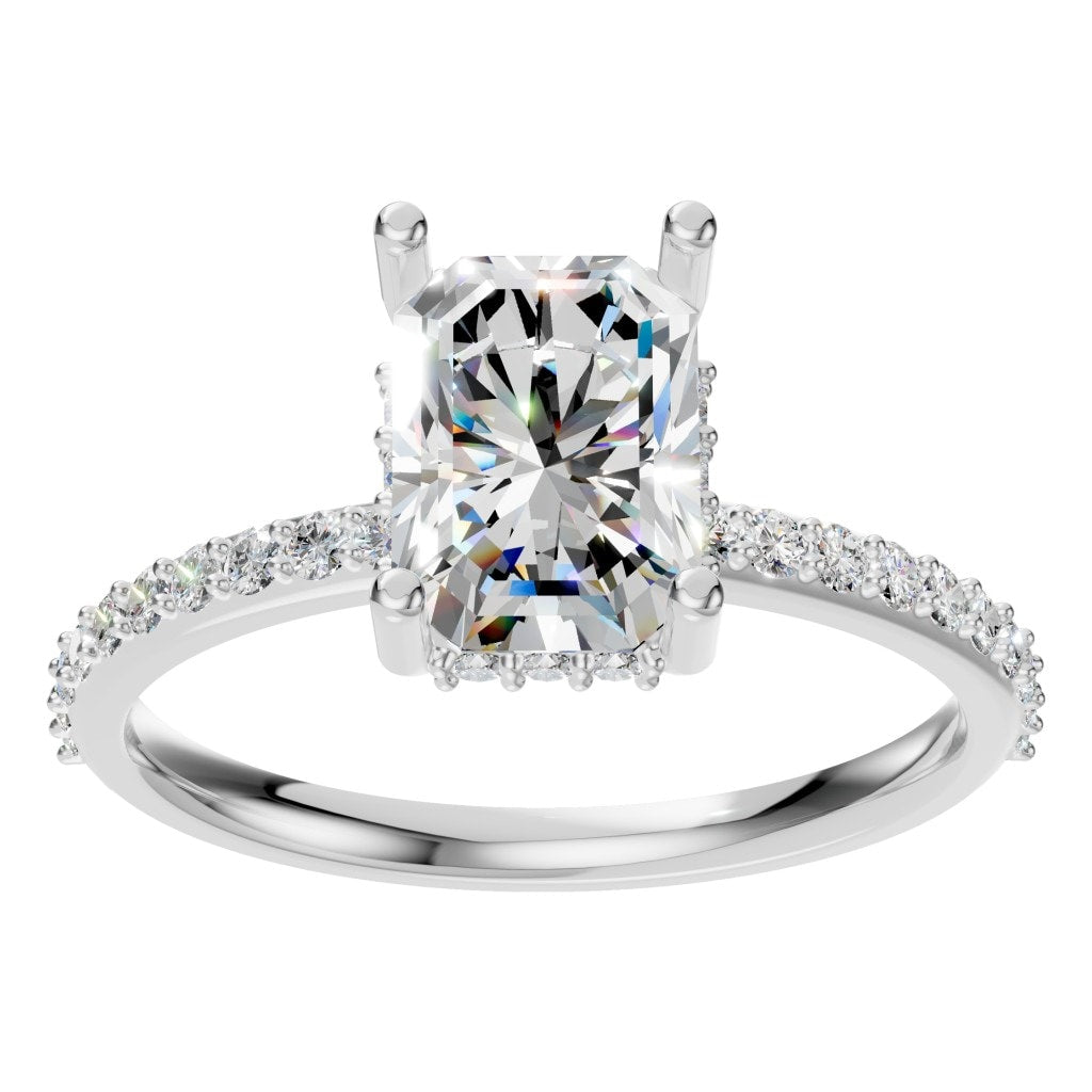 RI-5538 White Gold Ring SET - Front View