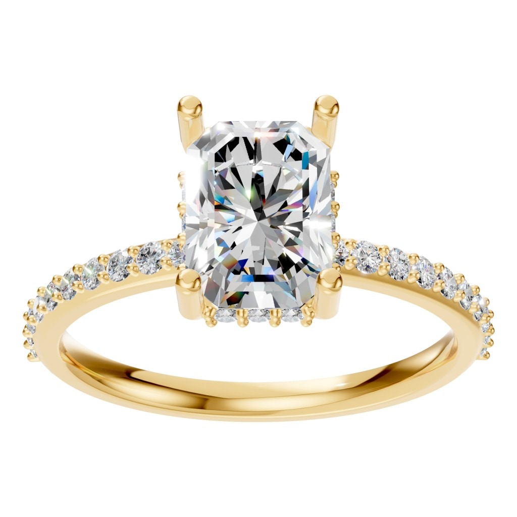 RI-5538 Yellow Gold Ring SET - Front View