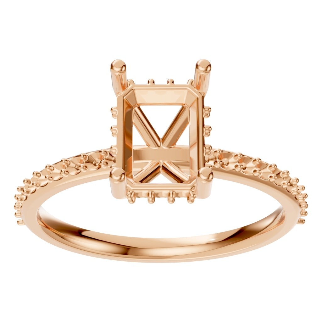 RI-5538 Rose Gold Ring UNSET - Front View