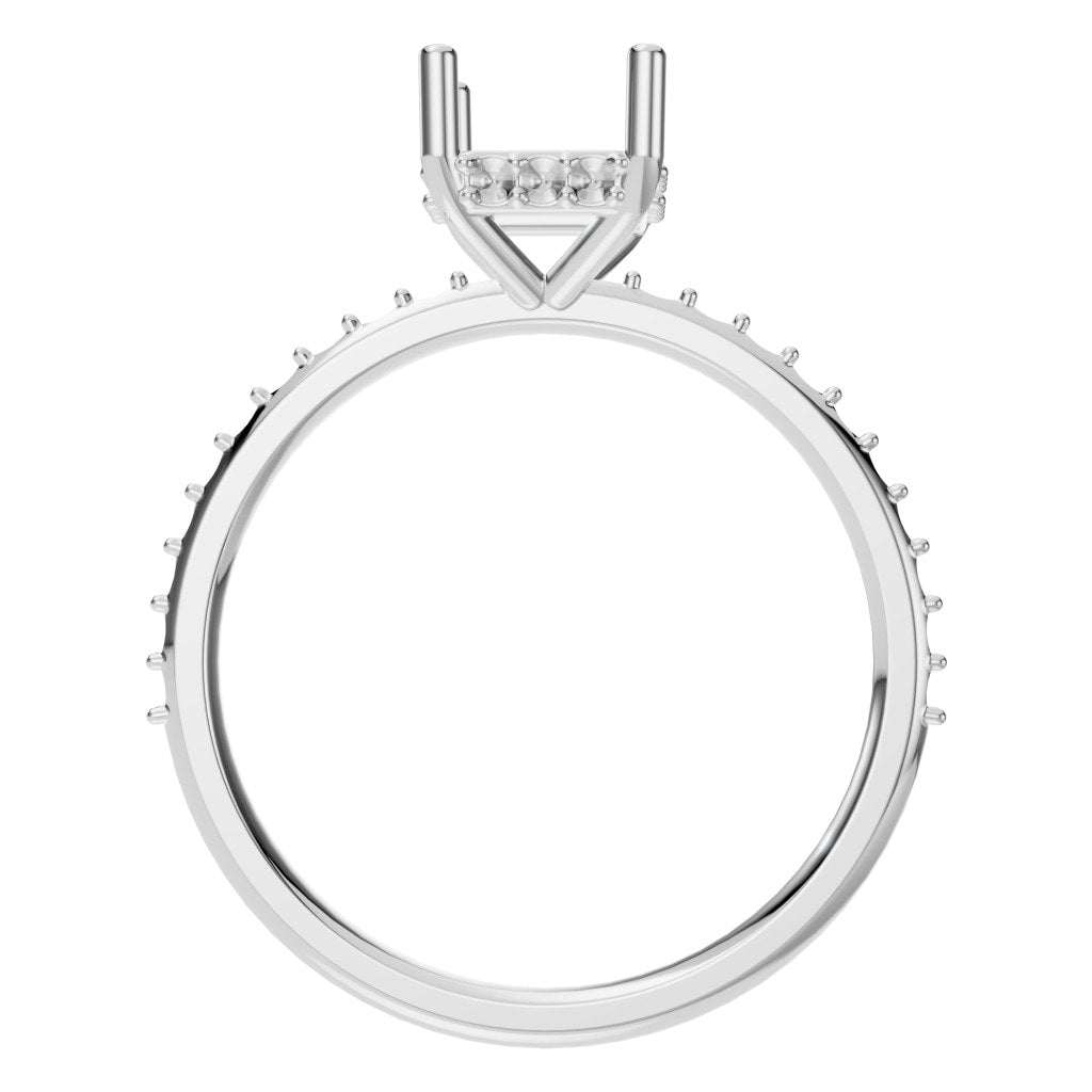 RI-5538 White Gold Ring UNSET - Top View