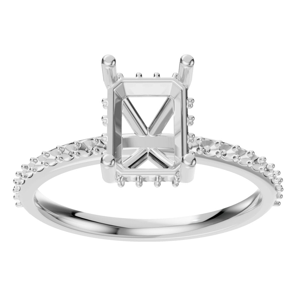 RI-5538 White Gold Ring UNSET - Front View