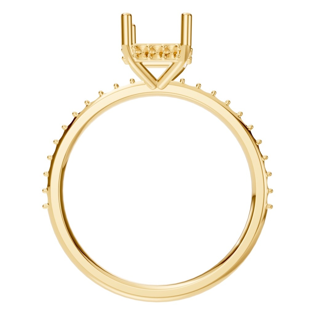 RI-5538 Yellow Gold Ring UNSET - Top View
