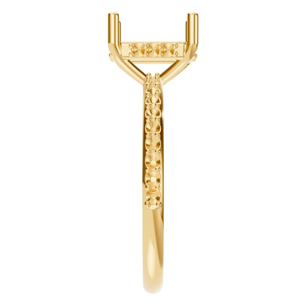 RI-5538 Yellow Gold Ring UNSET - Side View