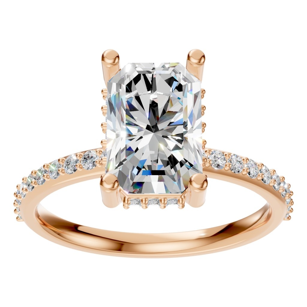 RI-5538 Rose Gold Ring SET - Front View