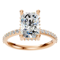RI-5538 Rose Gold Ring SET - Front View