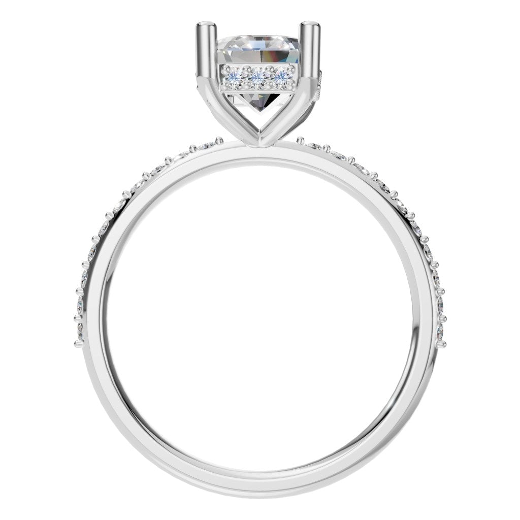 RI-5538 White Gold Ring SET - Top View