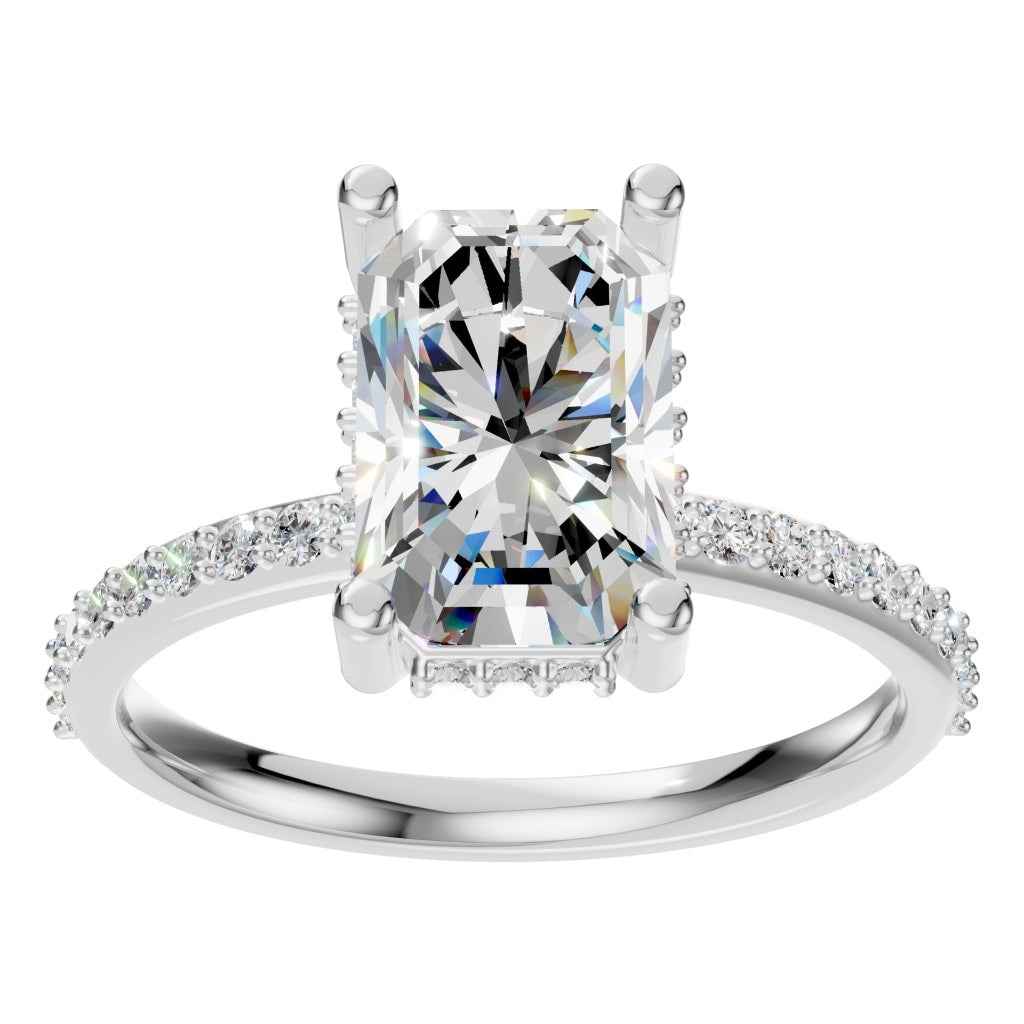 RI-5538 White Gold Ring SET - Front View