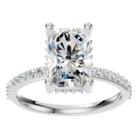 RI-5538 White Gold Ring SET - Front View