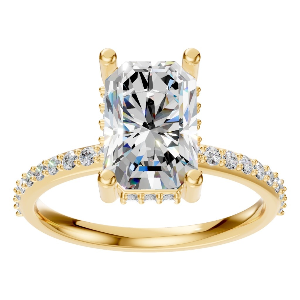 RI-5538 Yellow Gold Ring SET - Front View