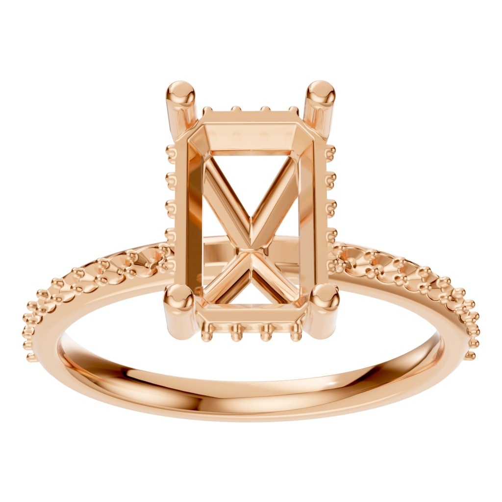 RI-5538 Rose Gold Ring UNSET - Front View