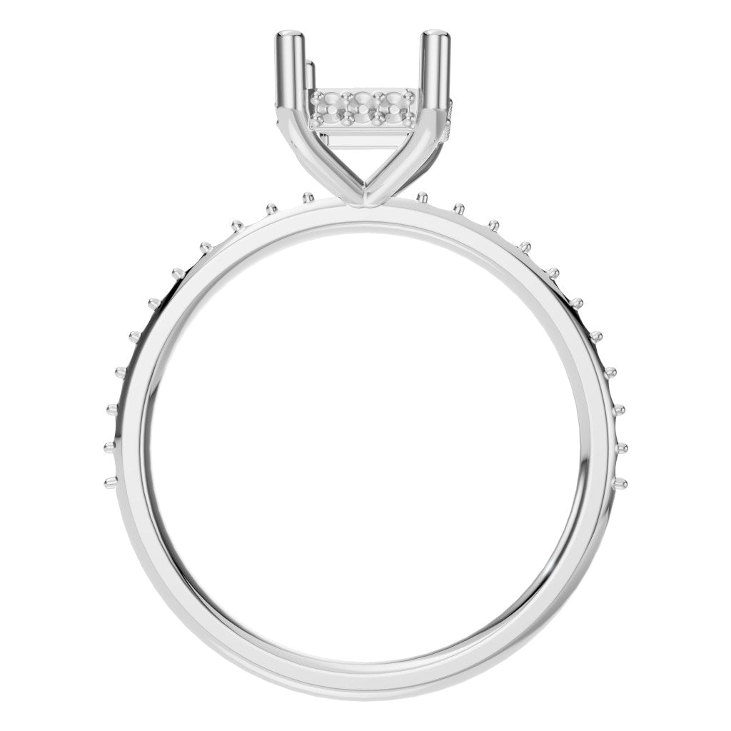 RI-5538 White Gold Ring UNSET - Top View