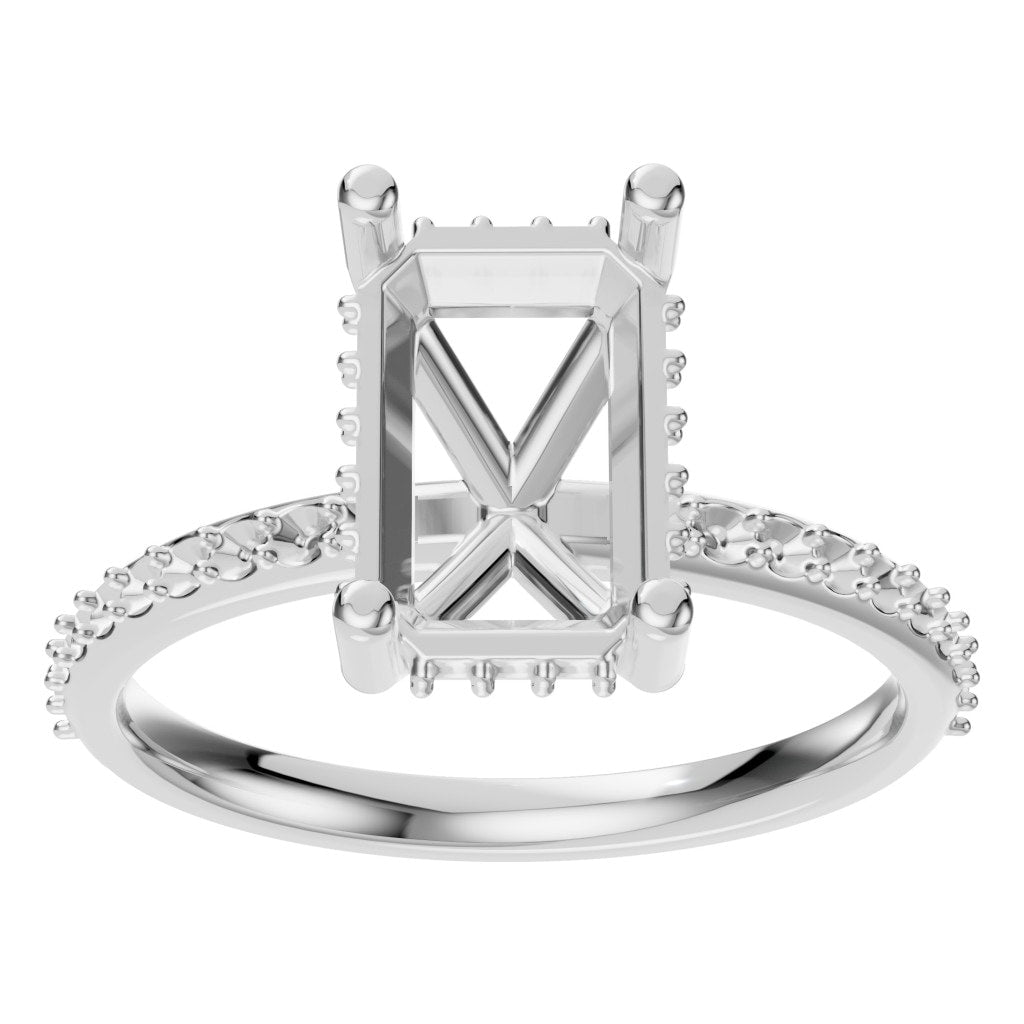 RI-5538 White Gold Ring UNSET - Front View