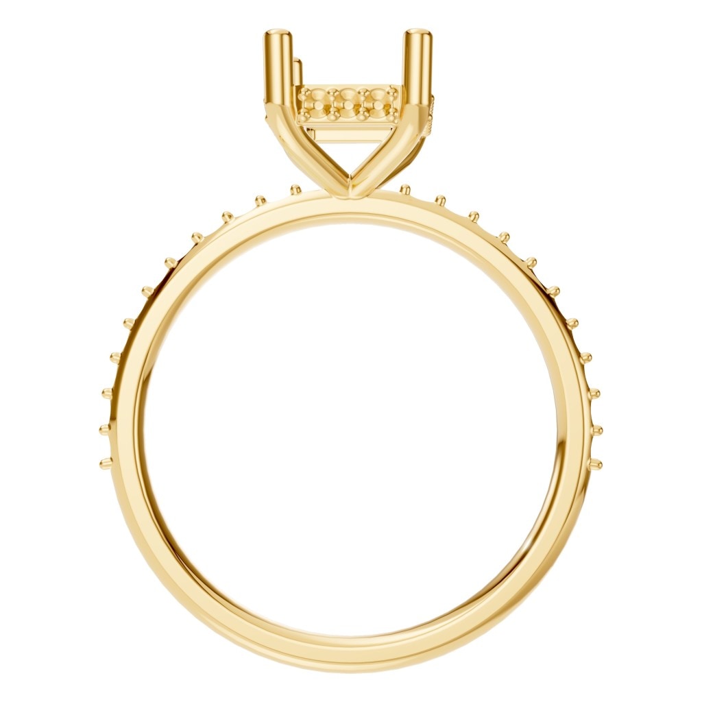 RI-5538 Yellow Gold Ring UNSET - Top View