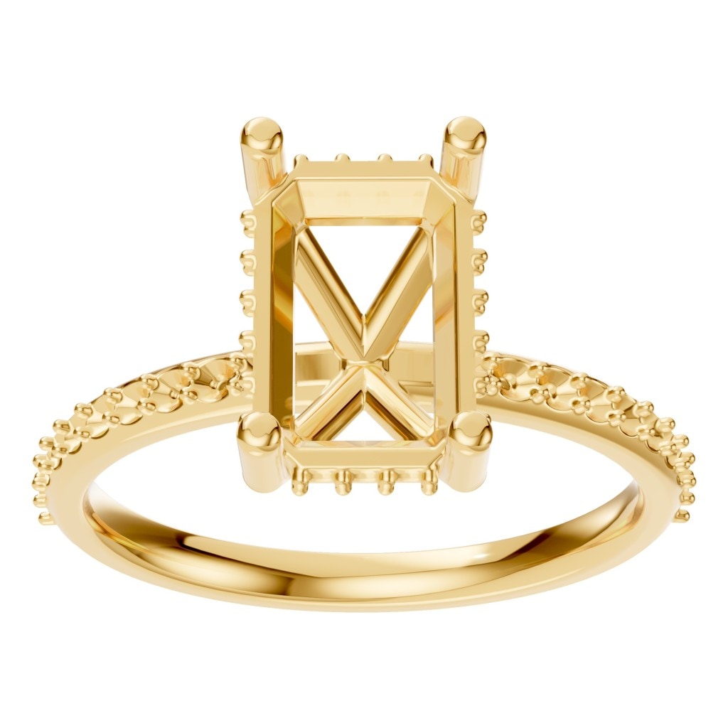 RI-5538 Yellow Gold Ring UNSET - Front View