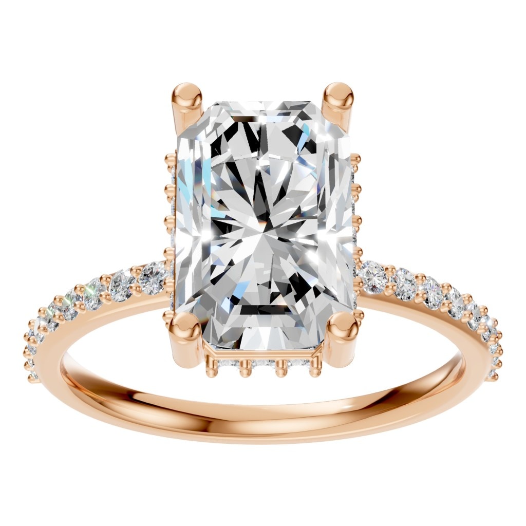 RI-5538 Rose Gold Ring SET - Front View