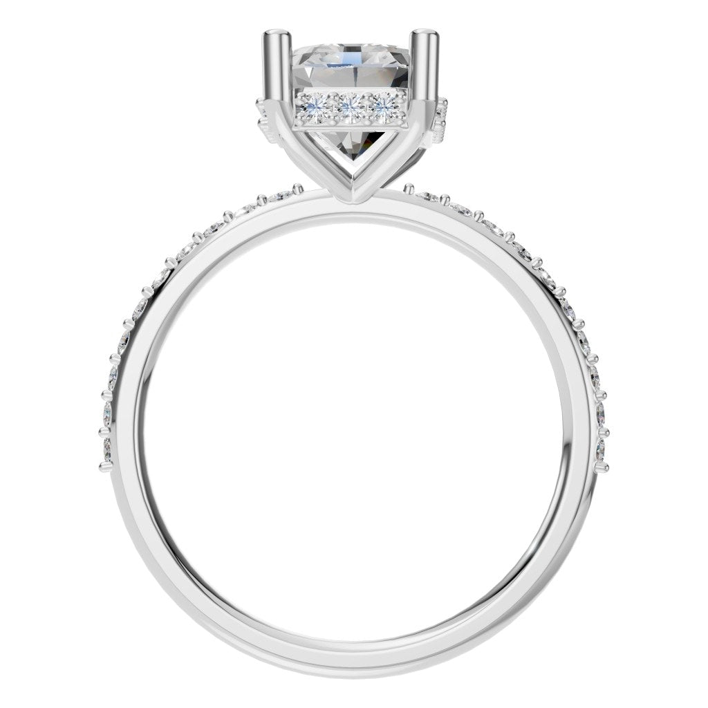 RI-5538 White Gold Ring SET - Top View