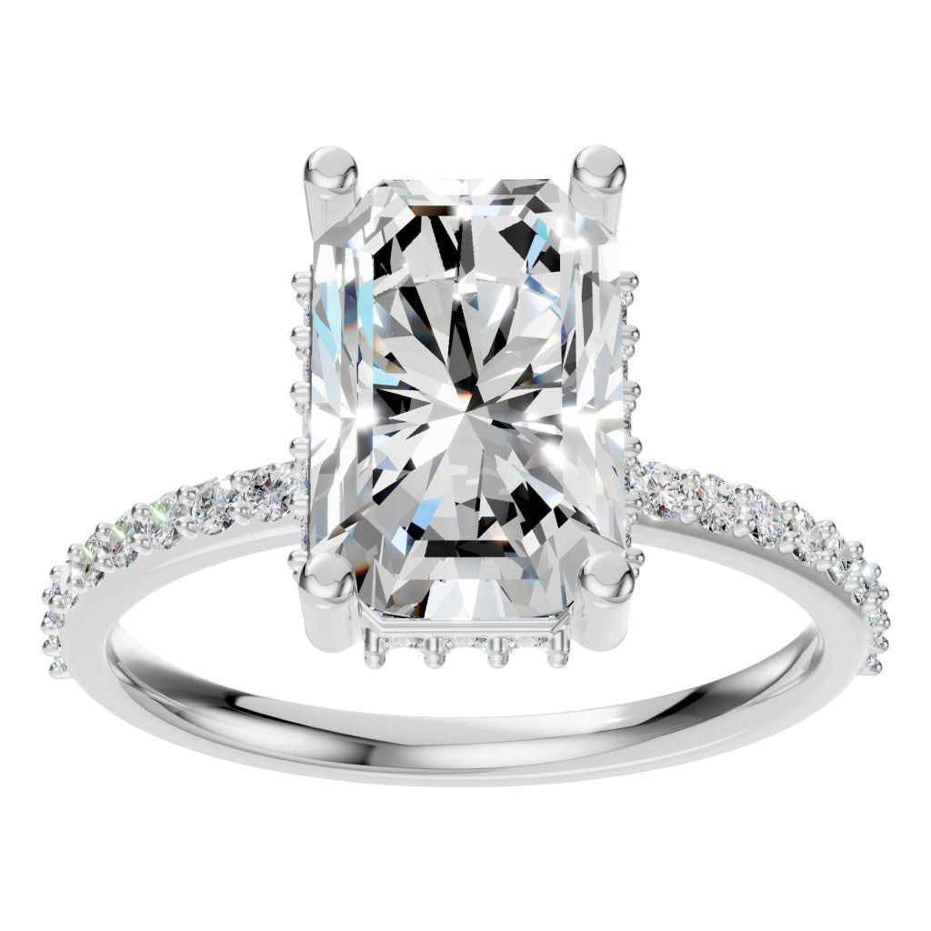 RI-5538 White Gold Ring SET - Front View