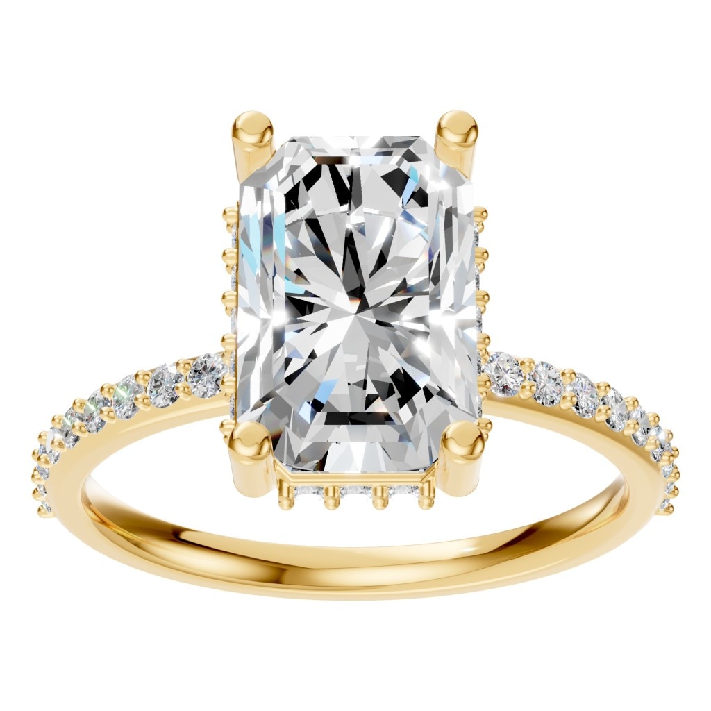 RI-5538 Yellow Gold Ring SET - Front View