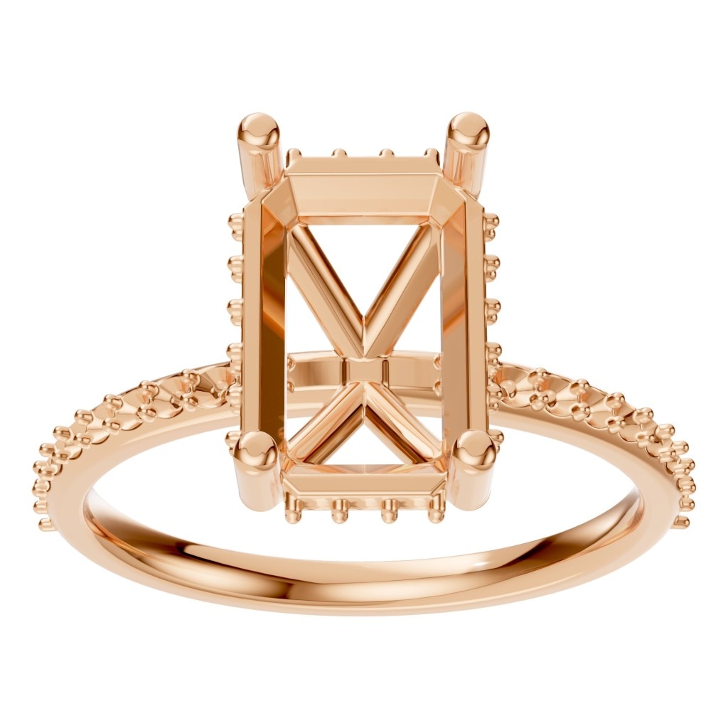 RI-5538 Rose Gold Ring UNSET - Front View