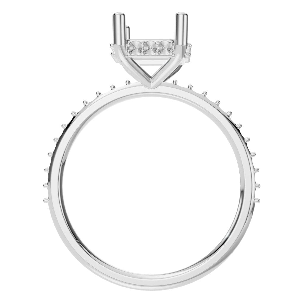 RI-5538 White Gold Ring UNSET - Top View