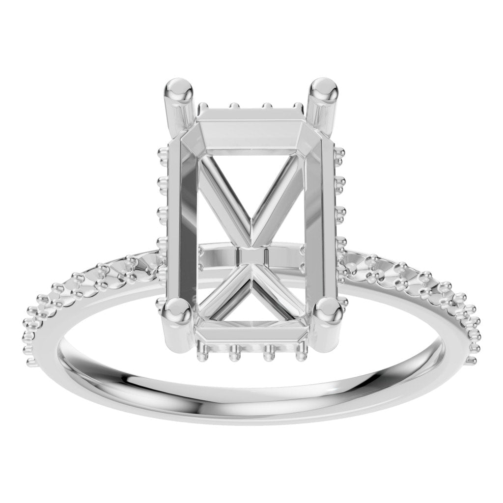 RI-5538 White Gold Ring UNSET - Front View