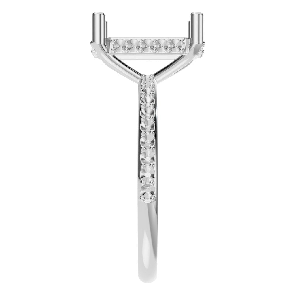 RI-5538 White Gold Ring UNSET - Side View