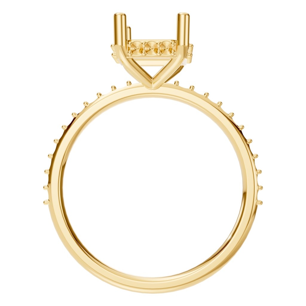 RI-5538 Yellow Gold Ring UNSET - Top View